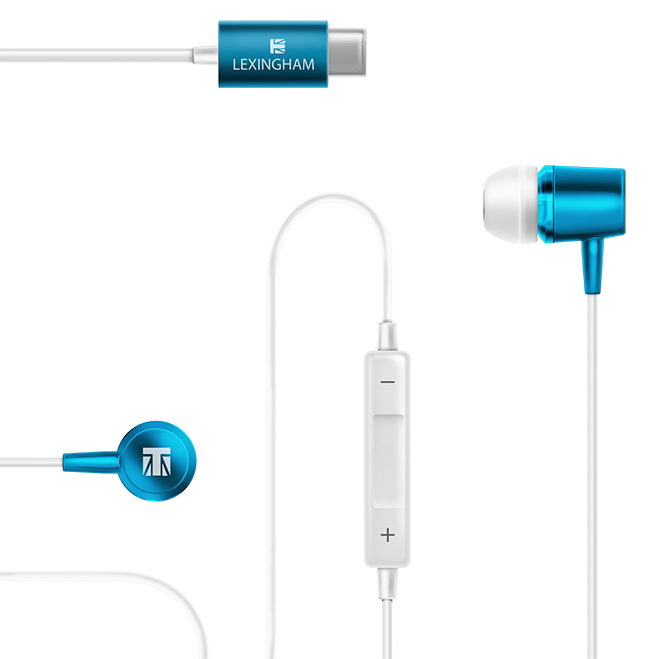 USB-C Earphones blue lexingham 5241