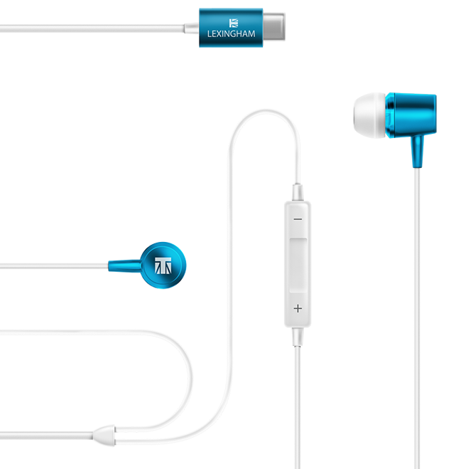 USB-C Earphones blue lexingham 5241